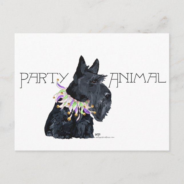 Invitation Carte Postale Animal de fête Scottish Terrier (Devant)