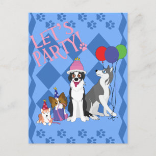 Invitation Carte Postale Animaux de fête