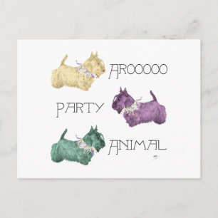 Invitation Carte Postale Animaux de fête Terrier écossais