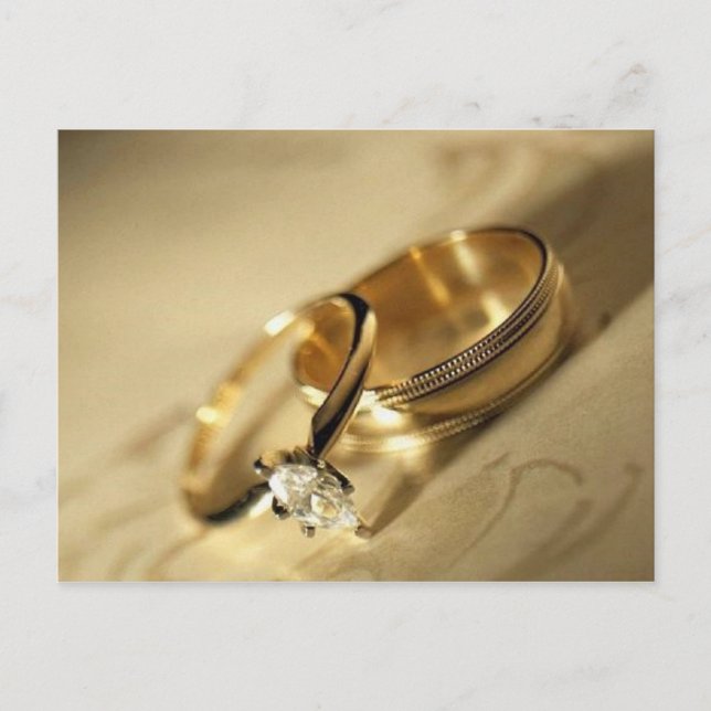 Invitation Carte Postale Anneaux RSVP (Devant)