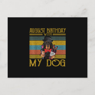 Invitation Carte Postale Anniversaire d'août avec mon chien Setter Gordon 2