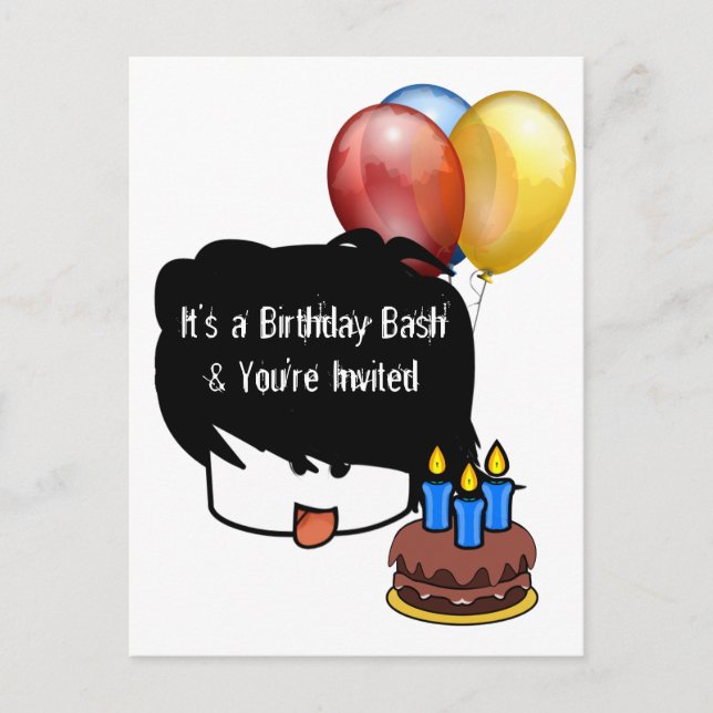 Invitation Carte Postale Anniversaire de 3 ans (Devant)