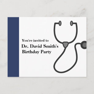 Invitation Carte Postale Anniversaire de docteur