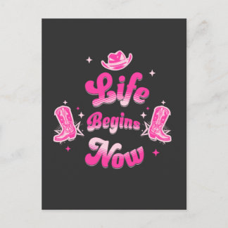 Invitation Carte Postale Anniversaire de la Cowgirl occidentale rose Jalon