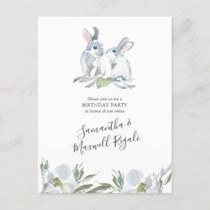 Invitation Carte Postale Anniversaire de Lapin de Printemps