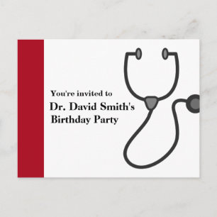 Invitation Carte Postale Anniversaire du docteur