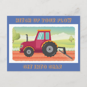 Invitation Carte Postale Anniversaire Invititation de tracteur d'enfant en