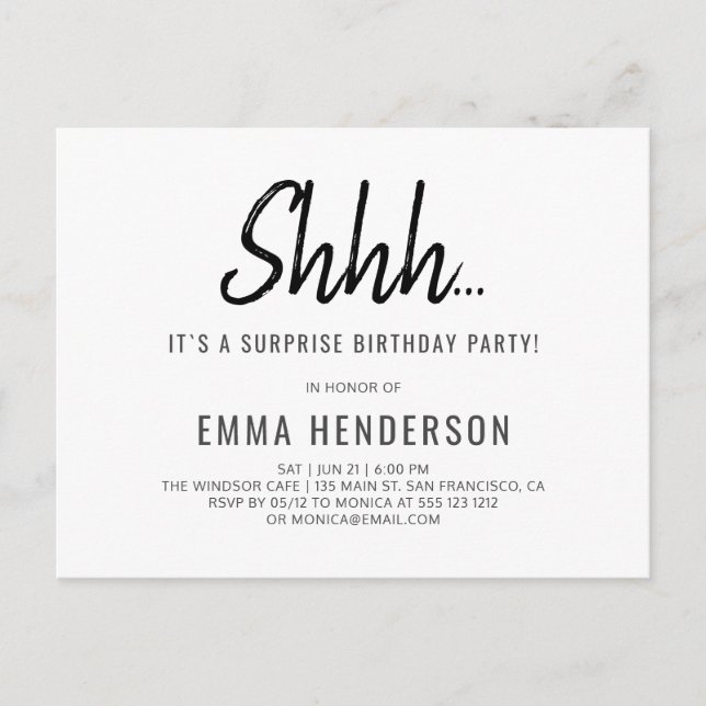 Invitation Carte Postale Anniversaire simple et moderne (Devant)