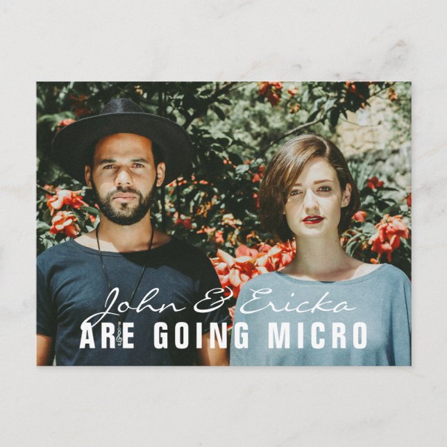 Invitation Carte Postale Annonce de mariage intimiste avec photo moderne ré (Devant)