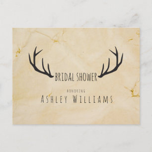 Invitation Carte Postale Antlers De Cerfs Rustiques Chaussure Mariale manus