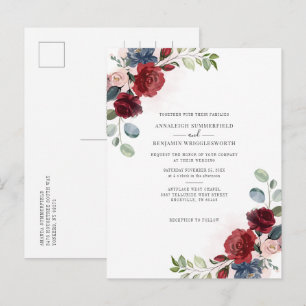 Invitation Carte Postale Aquarelle botanique de Bourgogne Vert