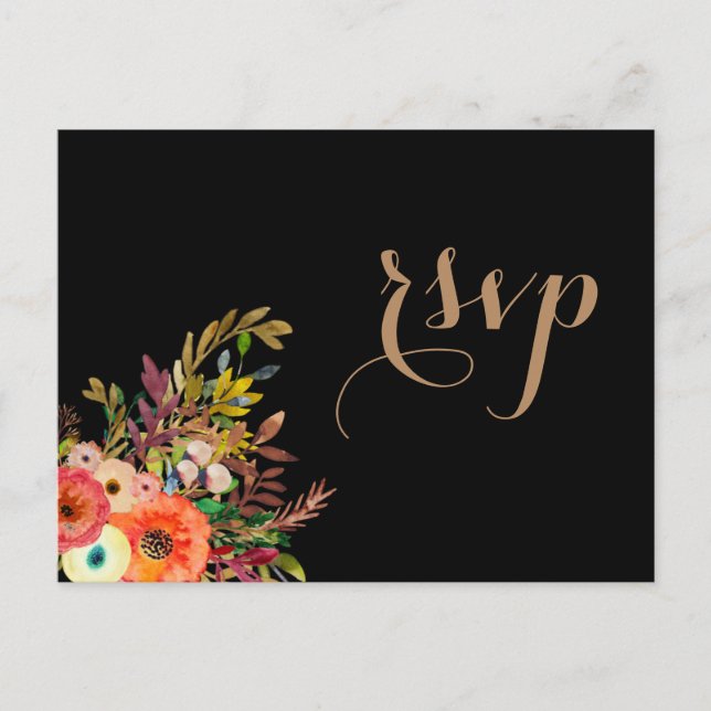 Invitation Carte Postale Aquarelle brillante Florales Mariage RSVP Invitati