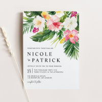 Aquarelle Fleurs tropicales et Mariage de verdure