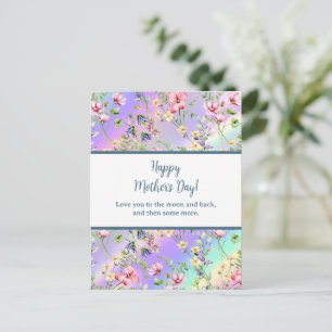 Invitation Carte Postale Aquarelle florale élégante pour une joyeuse fête d