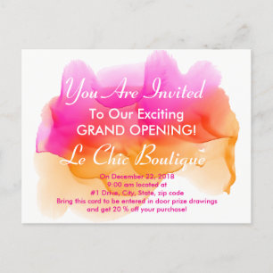 Invitation Carte Postale Aquarelle Sorbet