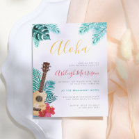Aquarelle Ukulele | Fête d'anniversaire tropicale