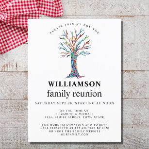 Invitation Carte Postale Arborescence familiale