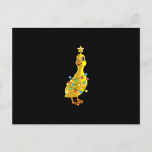 Invitation Carte Postale Arbre de Noël Canard T Lumières Décor Étoile Cadea