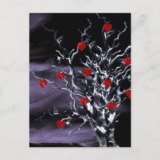 Invitation Carte Postale Arbre des Coeurs brisés Fête des mariées gothique