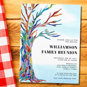 Invitation Carte Postale Arbre familial moderne