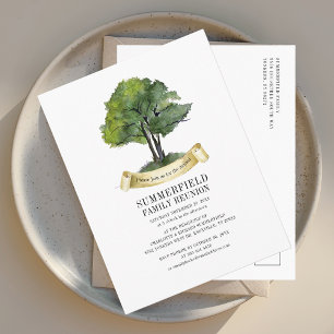 Invitation Carte Postale Arbre généalogique de l'aquarelle de réunion famil