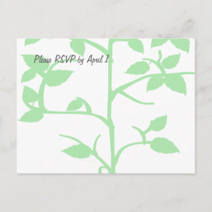 Invitation Carte Postale Arbre vert pâle RSVP