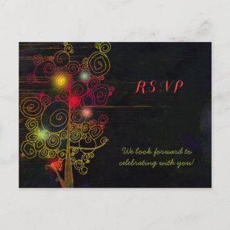Invitation Carte Postale Arbres Inspirationnels Mariage rustique RSVP