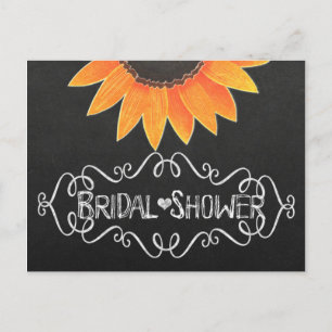 Invitation Carte Postale Ardoise Tournesol Rustique Campagnard Baby Shower