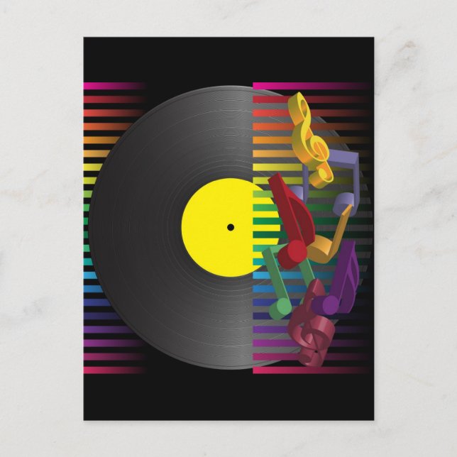 Invitation Carte Postale Arrière - plan du parti rétro (Devant)