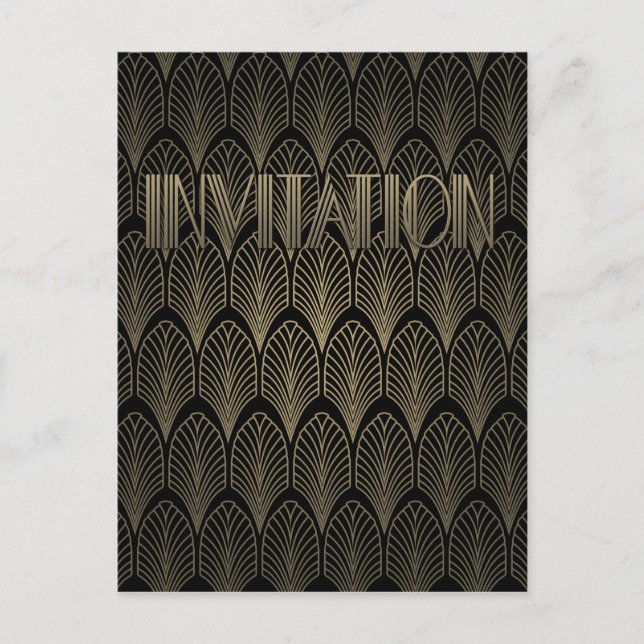 Invitation Carte Postale Art Deco Gatsby Invite (Devant)
