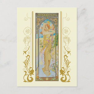 Invitation Carte Postale Art Nouveau Alphonse Mucha La luminosité du jour