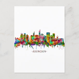 Invitation Carte Postale Asuncion Paraguay Skyline