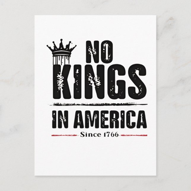 Invitation Carte Postale Aucun roi en Amérique Anti Trump Patriotique améri (Devant)