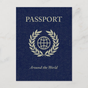 Invitation Carte Postale autour du monde : passeport