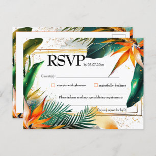 Invitation Carte Postale Avec la chanson, Birds of Paradise Bliss RSVP