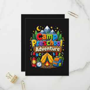 Invitation Carte Postale Aventure de maternelle en camp Première journée de