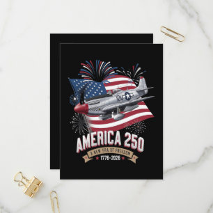 Invitation Carte Postale Avion du 250e anniversaire de l'Amérique