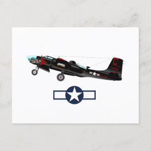 Invitation Carte Postale Avions américains de la deuxième guerre mondiale