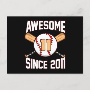 Invitation Carte Postale Awesome joueur de baseball 11e Anniversaire