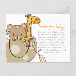 Invitation Carte Postale Baby Animals Baby shower Book Insérer