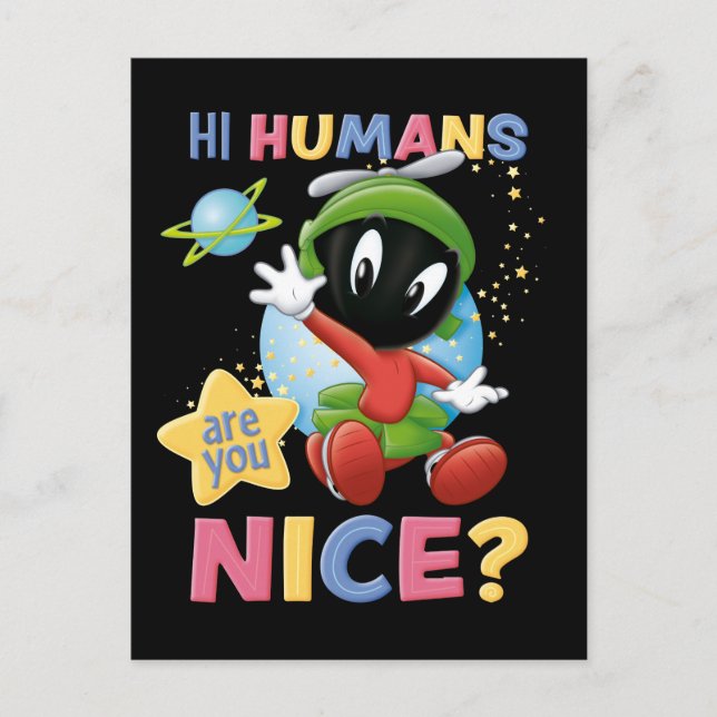 Invitation Carte Postale Baby MARVIN THE MARTIAN™| Hi Humans (Devant)