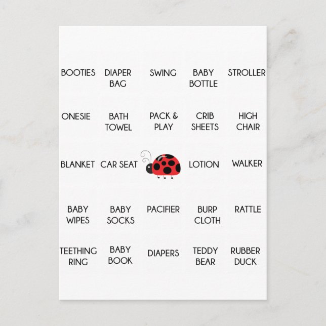 Invitation Carte Postale Baby shower À petits pois de Ladybug (Devant)