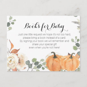 Invitation Carte Postale Baby shower citrouille rustique - Apportez un inse