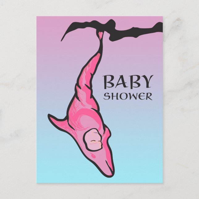 Invitation Carte Postale baby shower (cocon dauphin) (Devant)