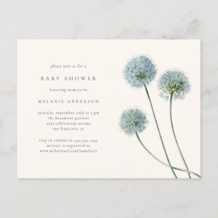 Invitation Carte Postale Baby shower Dandelion Dandelion Aquarelle Délicate