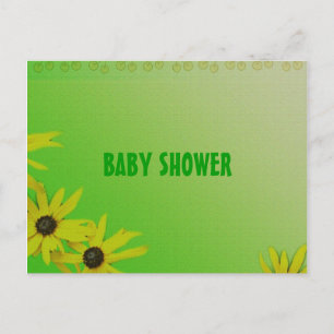 Invitation Carte Postale baby shower de fleurs marguerites