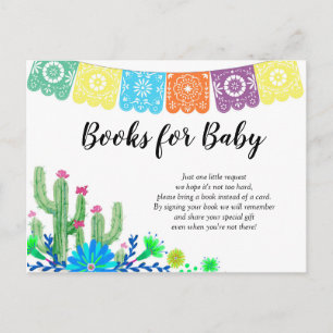 Invitation Carte Postale Baby shower Fiesta Baby Muchacho Livres pour bébés