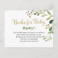 Baby shower Gold Greenery Livres pour bébé