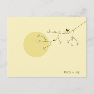 Invitation Carte Postale Baby shower lunaire de l'arbre généalogique de nid
