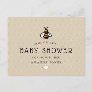 Invitation Carte Postale Baby shower moderne Maman-to-Bee